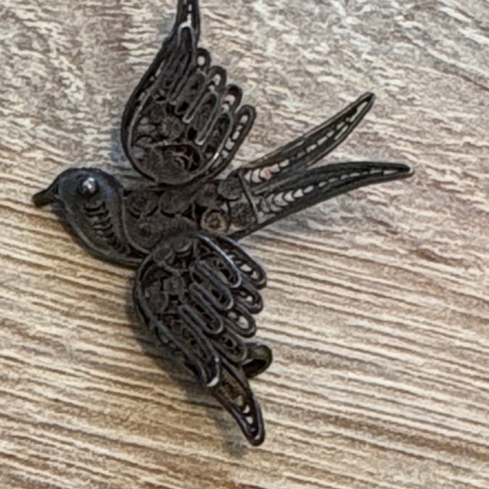 800 silver Vintage 1940s Dove brooch